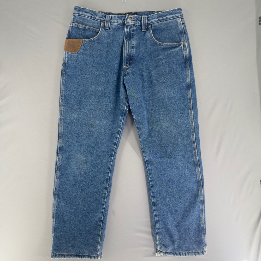 Wrangler Rugged Wear DuraShield Fleece Lined Jeans Blue 36x30 3W055TH